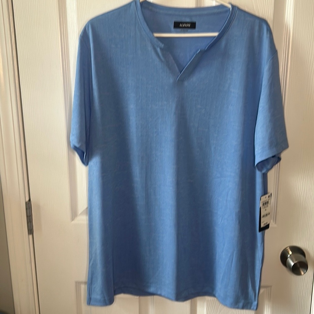 Alfani Alfatech Men’s Performance Short Sleeve T-shirt Blue - Size XL